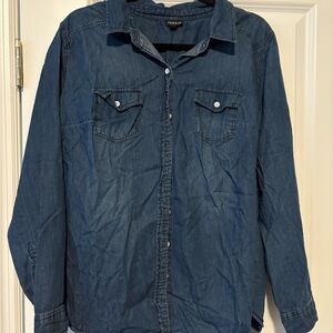 TORRID Blue Denim button Shirt size 1